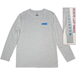 Hurley Men's Large Long Sleeve T-shirt Sun Shirt Gray Beachy Vibes Preppy